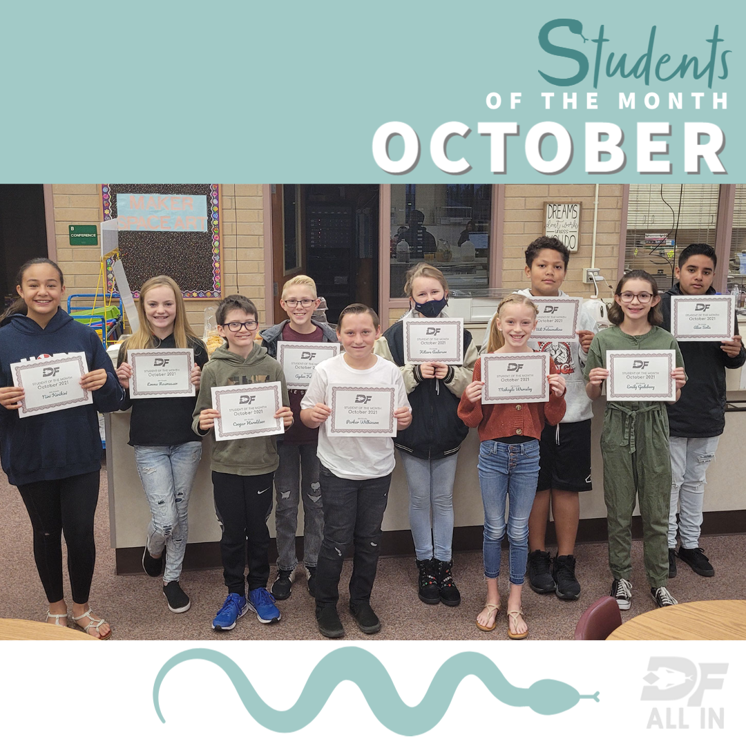 Students of the month for October 2021