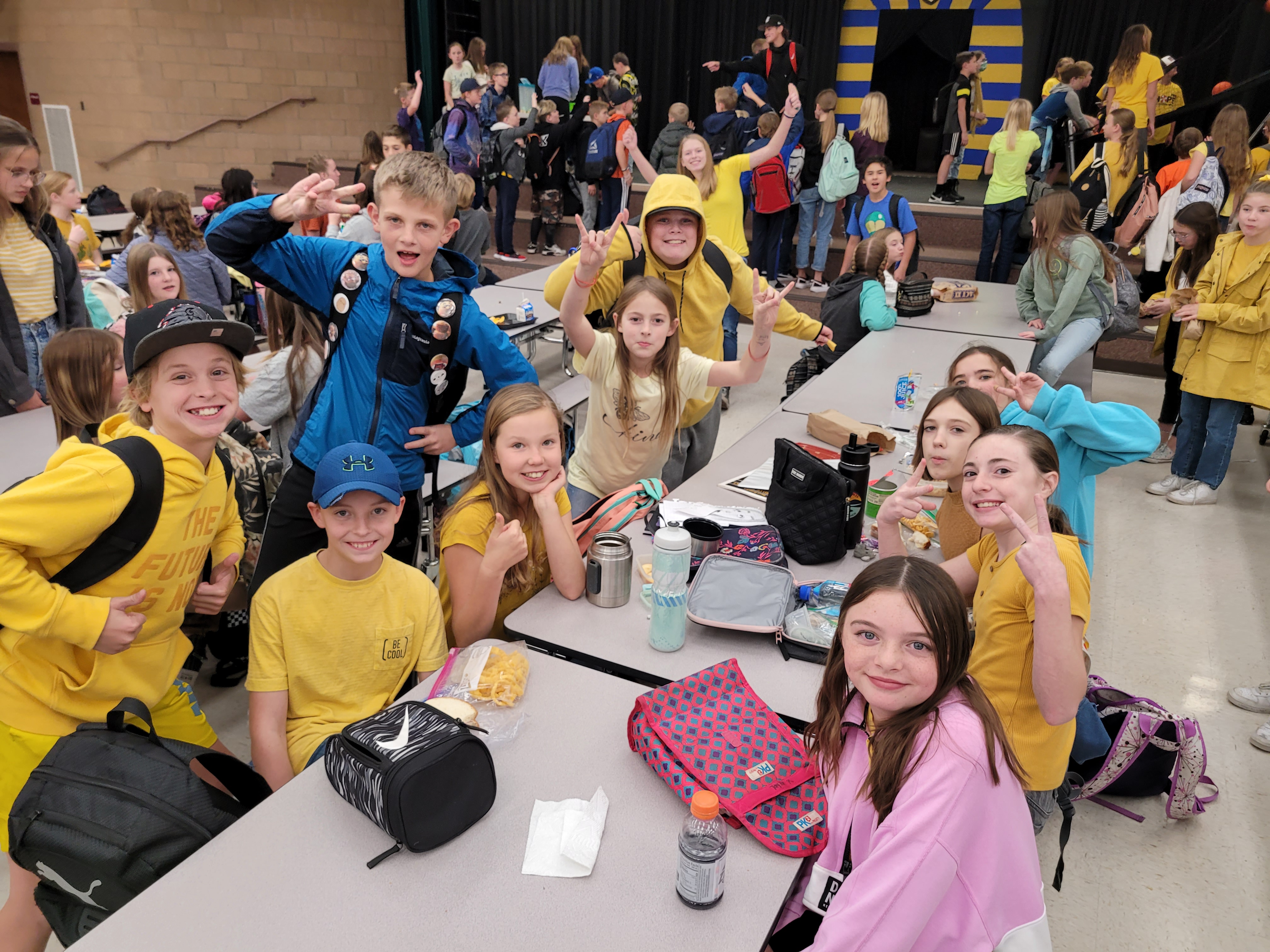 Students wear yellow to represent hope