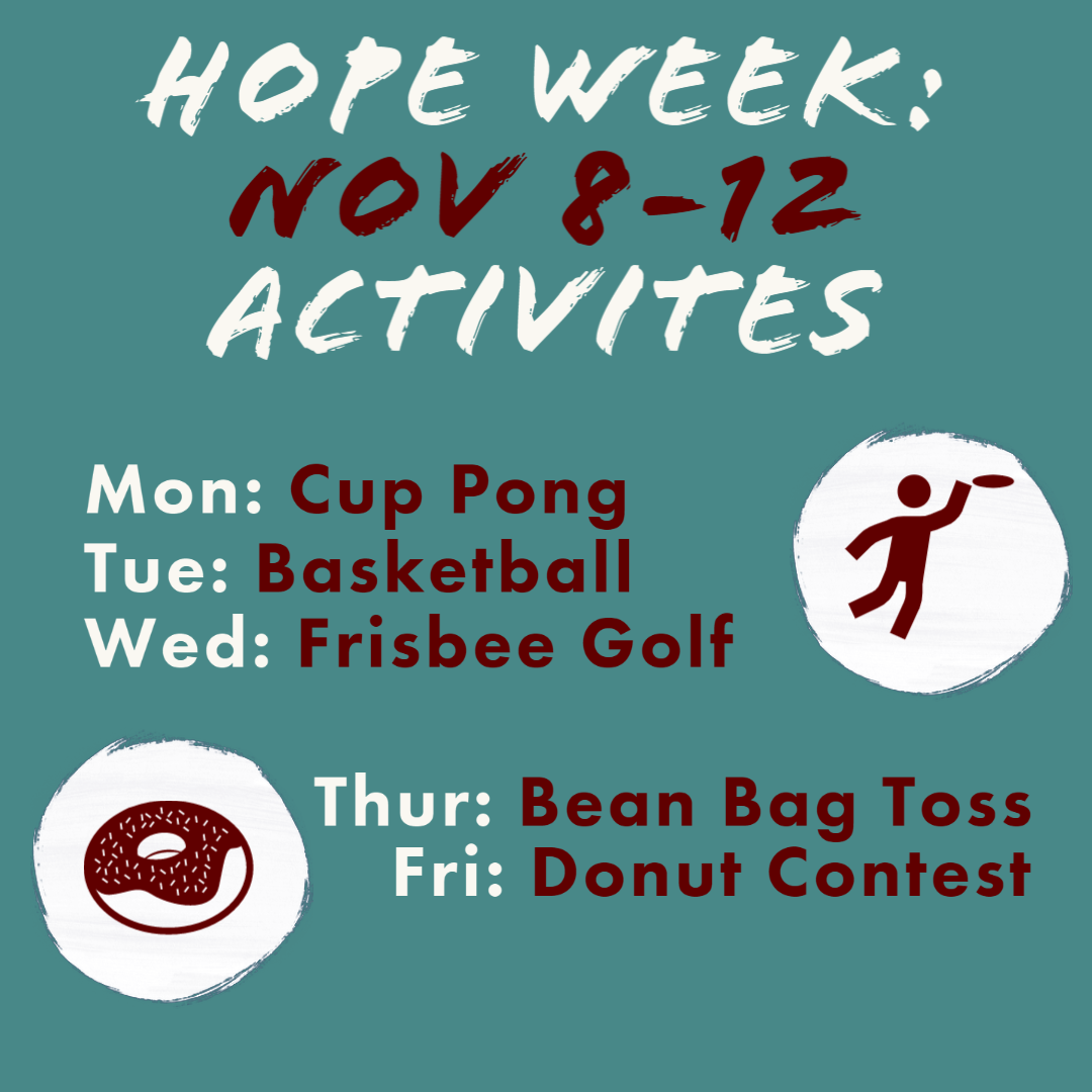 Hope Week Activities list
