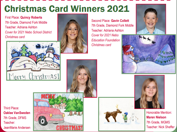 Nebo School District Christmas Card Winners for 2021