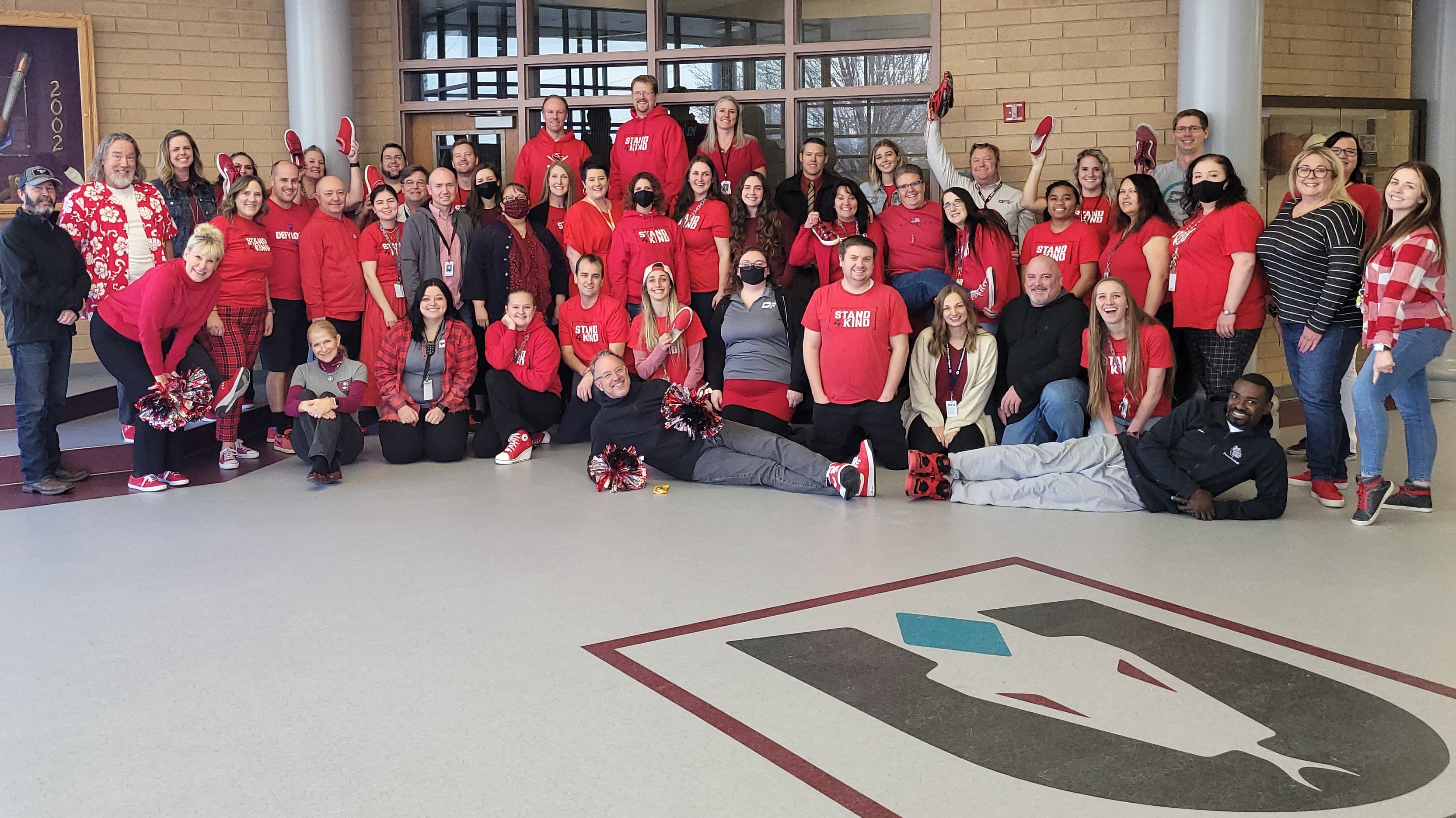 DFMS Faculty wearing red.