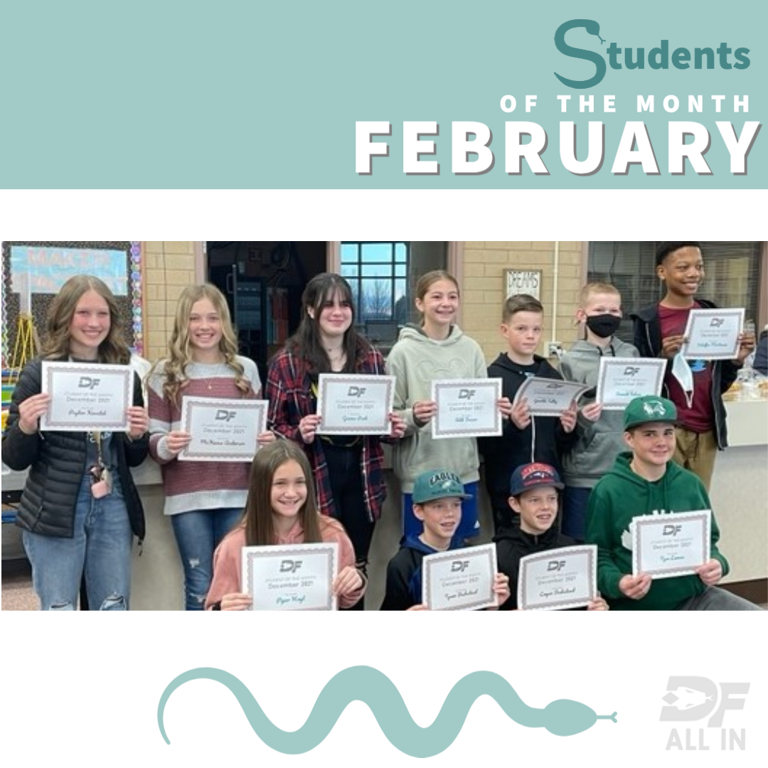February Students of the Month pose with their certificates