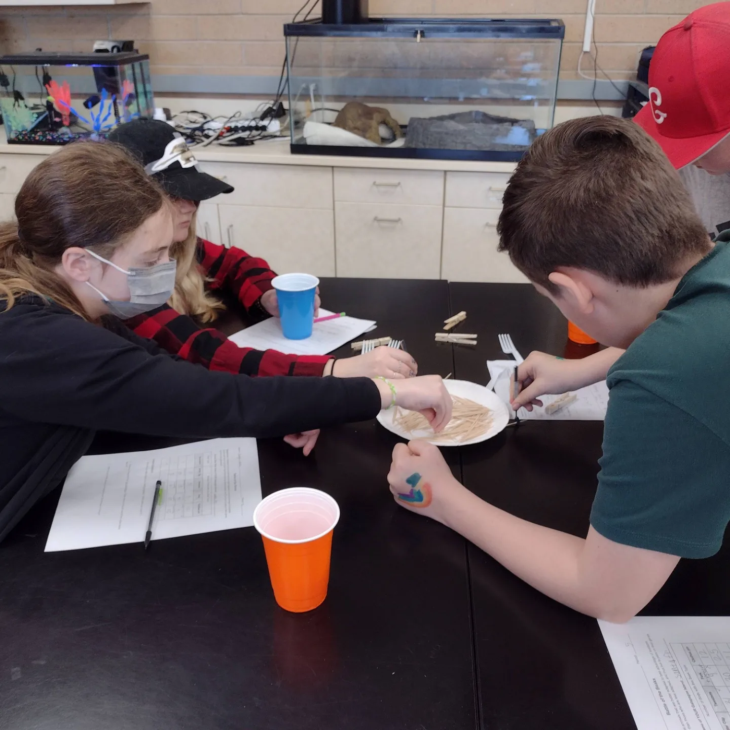 Students engaged in their science class