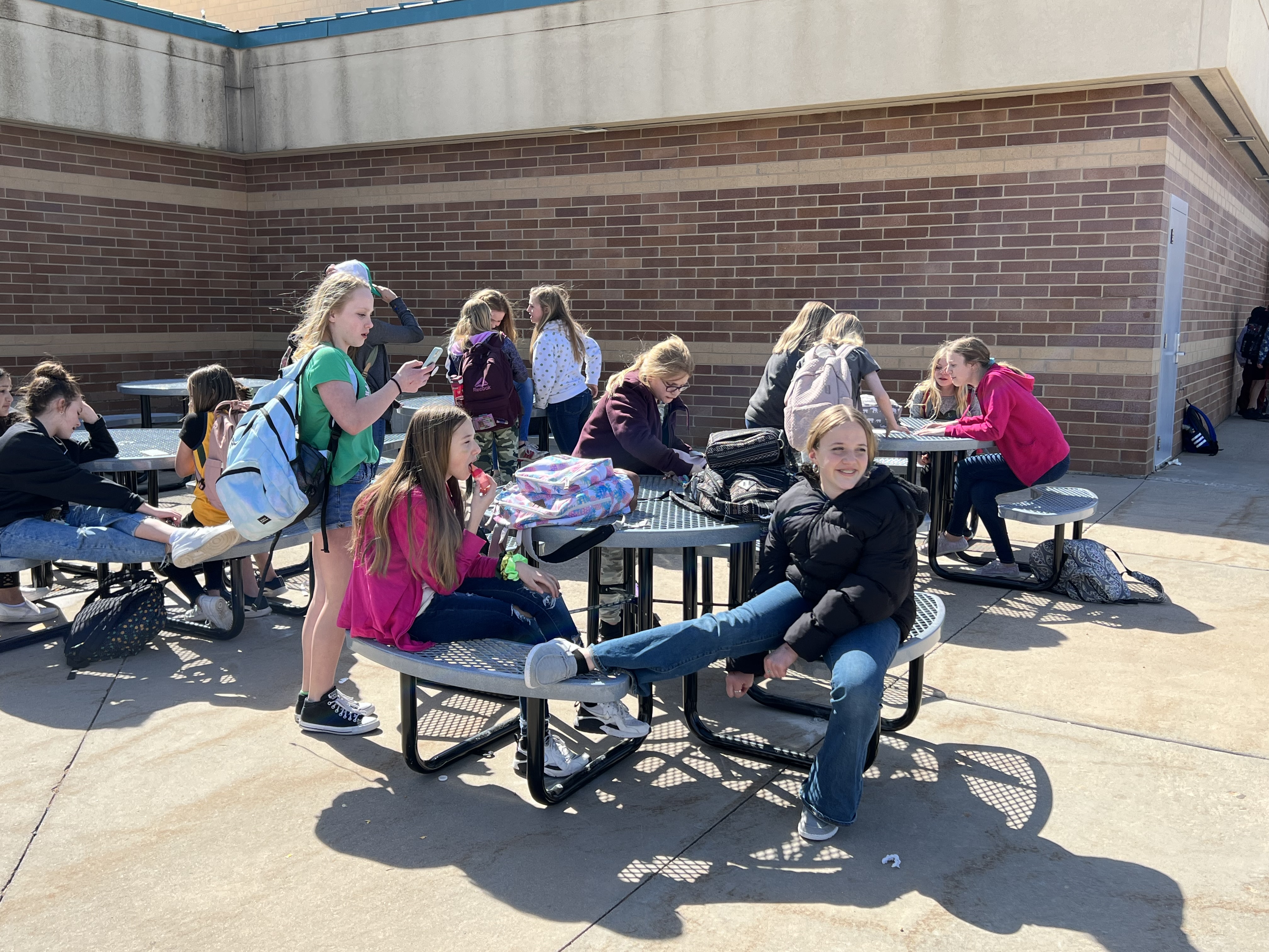Student play outside during the 6th grade Diamondback Day