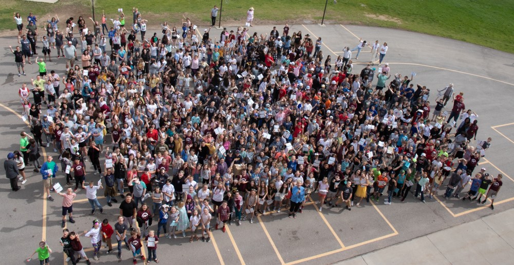 Students on the last day of school