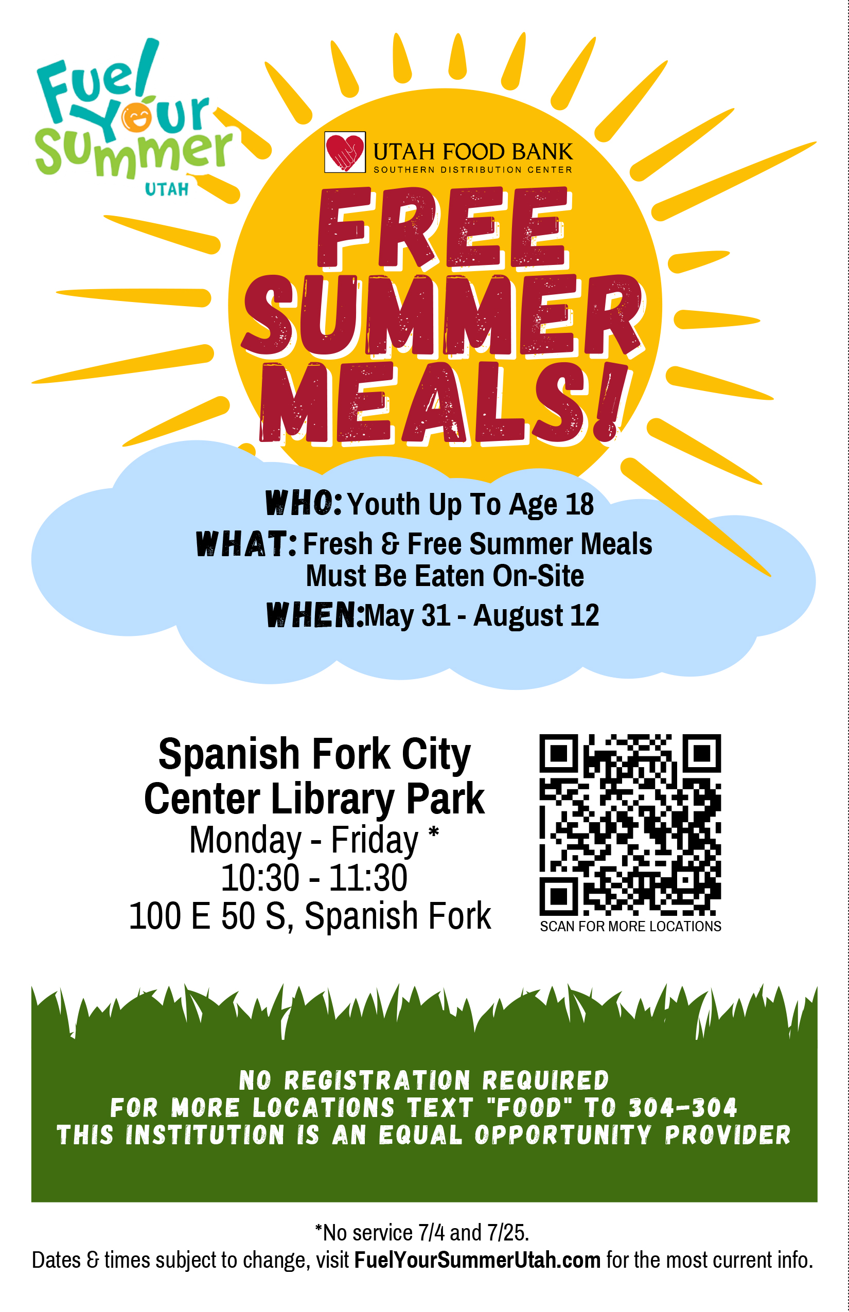 Flyer for free meals