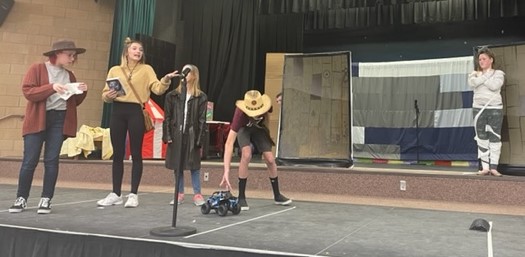 Students in a skit