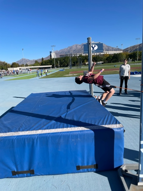 Student trying the high jump