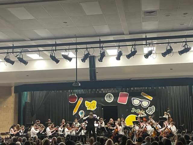 students playing in the orchestra