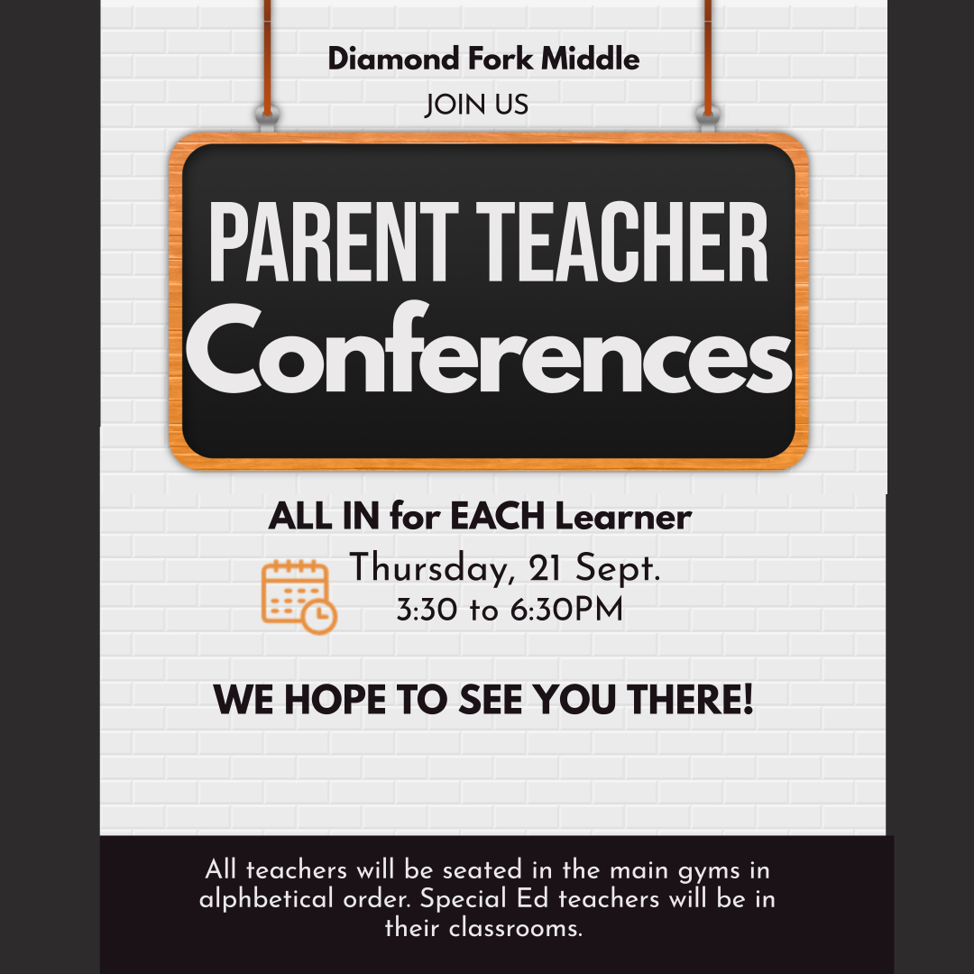 sign advertising parent teacher conferences Sept. 21 3:30 to 6:30 pm