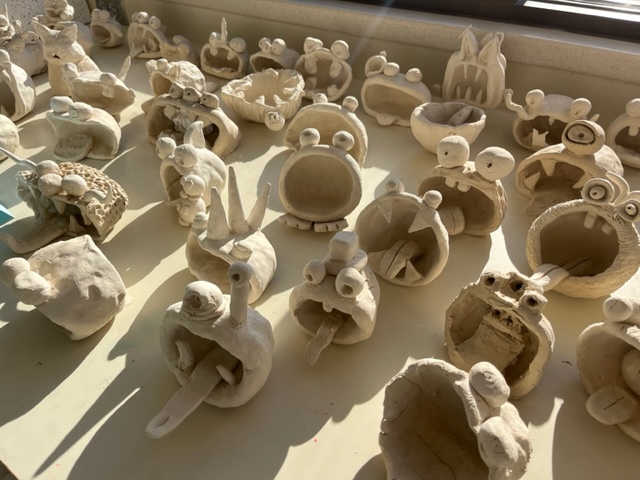 Different monsters fromed out of clay.
