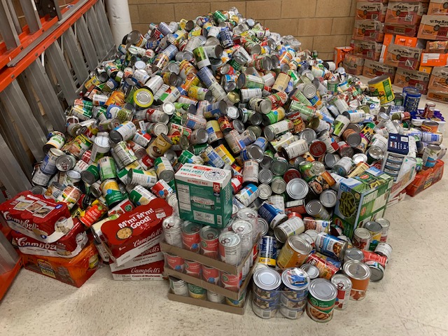 Pictures of lots of canned goods and food items