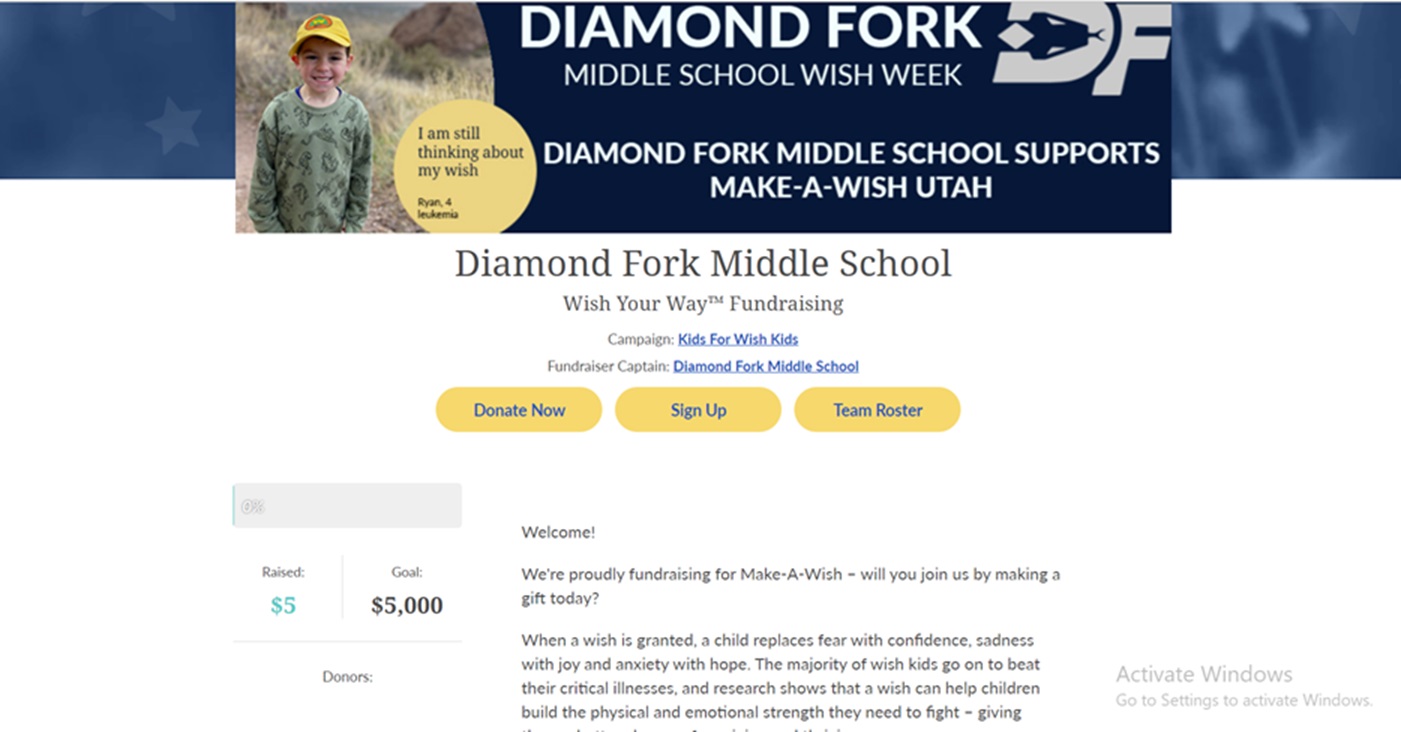 The picture from our DFMS Wish Website