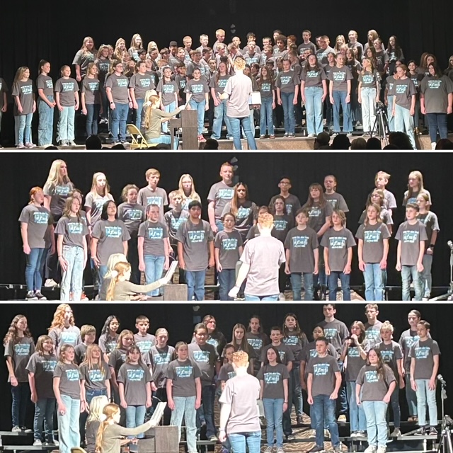 All choir students combined in choir t-shirts